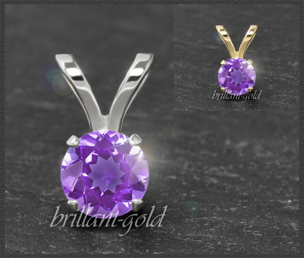 Anhänger 585 Gold Amethyst violett 4,5,6,7mm